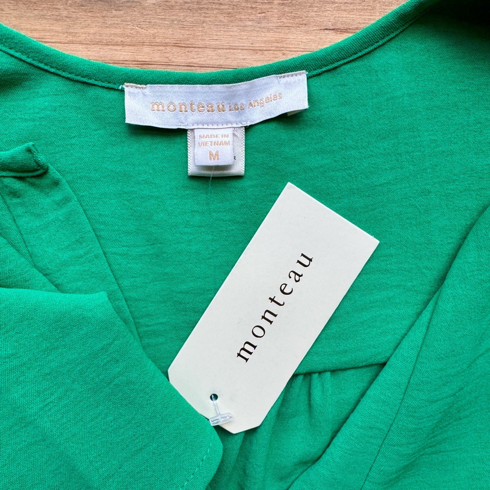 NWT Monteau Long Green Maxi Dress Small - Picture 2 of 5